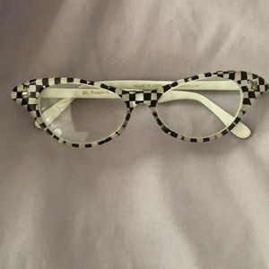 Clear cat rimmed shaped glasses, super fun to wear